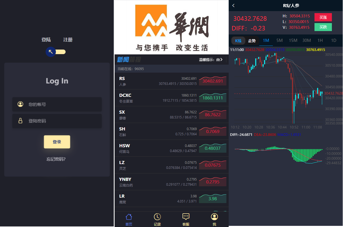 新版ui药材微盘系统/微交易源码/时间盘系统