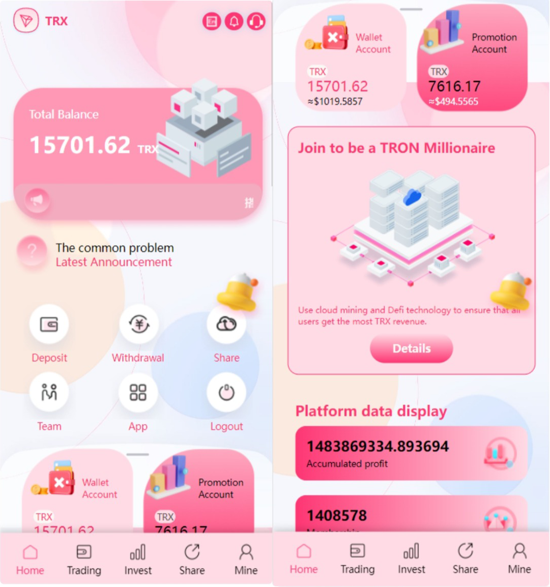 多语言trxusdt钱包理财区块链算力矿池Difi流动性TRX理财分红